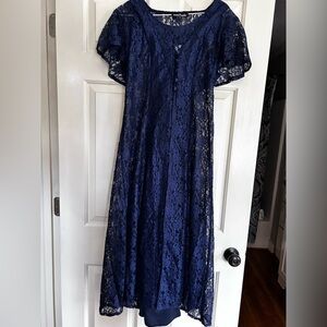 Size 11/12 women's navy, fully lined lace dress